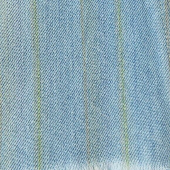 Authentic CHANEL CC Vintage Denim Striped Mini Skirt Light Blue Y2K 34 - Picture 8 of 12
